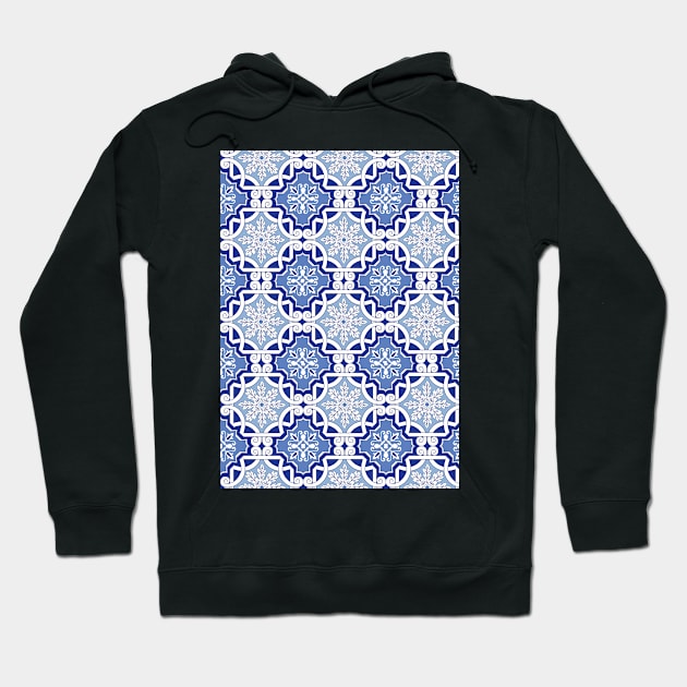 Portuguese Tiles Pattern Hoodie by Prilidiarts